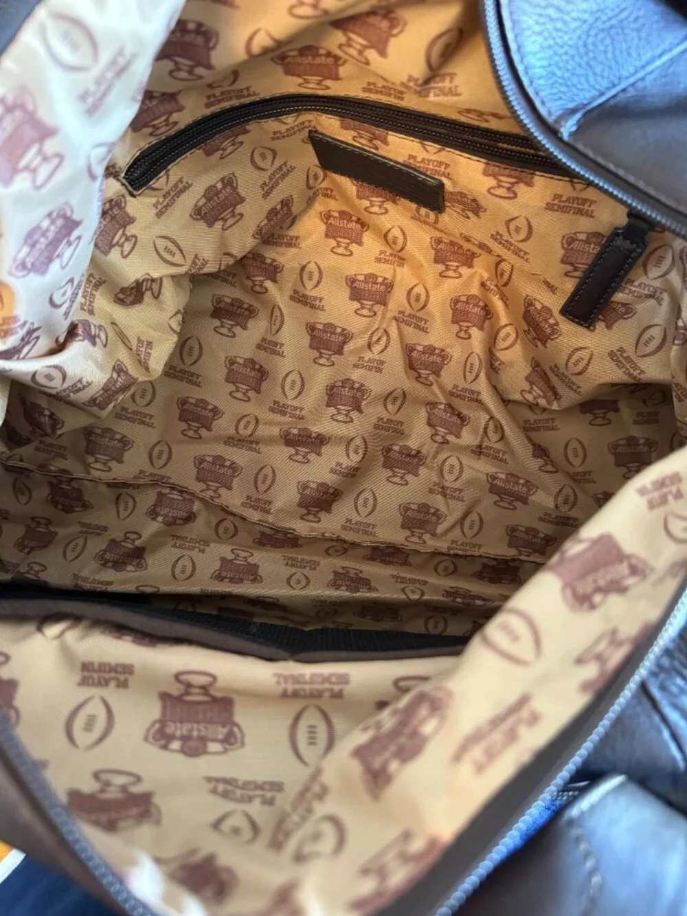 Claire Chase Leather Duffle Bag College Football Playoff Sugar Bowl Brown